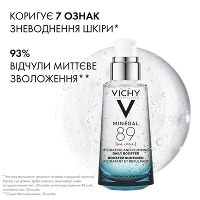 Віши (Vісhy) Мінерал 89 щоденний гель-бустер посилюючий пружність та зволоження шкіри обличчя 50 мл — Фото 5